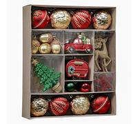 Valery Madelyn Christmas Tree Ornaments Set, 60ct Red Green and Gold Shatterproof Christmas Tree Decorations Bulk, Traditional Country Hanging Ball Ornaments for Xmas Trees Holiday Decor