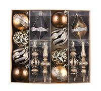 Valery Madelyn Christmas Tree Ornaments Set for Fall Decor, 40ct Bronze Copper and Gold Shatterproof Christmas Tree Decorations Bulk, Luxury Hanging Ball Ornaments for Thanksgiving Autumn Harvest