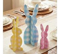 Valery Madelyn Easter Decorations, 3 Pcs Wooden Easter Bunny Decor for Table Centerpiece, Inches Easter Decorations for The Home Decor Shelf Tiered Tray Living Room Party Gift
