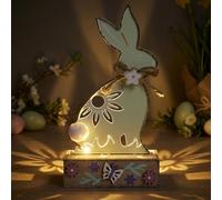 Valery Madelyn Easter Decorations with LED Lights, Light Up Tabletop Decoration, Rabbit Garden Decorations, Gift for Easter Home Decor, 20cm