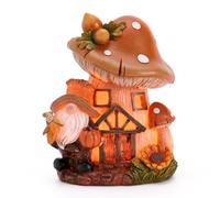 Valery Madelyn Fall Decorations for Home, Fall Gnomes Decor for Table Indoor Outdoor with Light, Resin Thanksgiving Decorations Garden Pumpkins Figurines for Autumn Harvest Tiered Tray, 6.6"