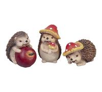 Valery Madelyn Fall Hedgehog Table Decor for Home, Large Set of 3 Autumn Decorations Resin Garden Hedgehog Figurines for Indoor Outdoor Desktop Office Autumn Thanksgiving Decorations, 3.5Inch