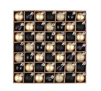Valery Madelyn Gold and Black Christmas Bauble for Christmas tree Decorations,49pcs 3cm Golden Tropical Party Black and Gold Shatterproof Ball Ornaments Decoration for Tree Decor
