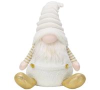 Valery Madelyn Large Christmas Gonk 36cm, White and Gold Sitting Gnome Decorations, Giant Gonk Gifts for Women and Kids
