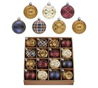 Valery Madelyn Ornaments for Christmas Trees, 16ct 2.36 Inches Bronze Copper Gold and Purple Shatterproof Christmas Tree Decorations, Luxury Hanging Ball Ornaments for Xmas Holiday Party Decor