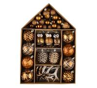 Valery Madelyn Ornaments for Christmas Trees, 70ct Bronze Copper and Gold Shatterproof Christmas Tree Decorations, Woodland Brown Hanging Ball Ornaments Bulk for Xmas Holiday Party