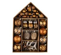 Valery Madelyn Ornaments for Christmas Trees, 70ct Medium Bronze Copper and Gold Shatterproof Christmas Tree Decorations, Woodland Brown Hanging Ball Ornaments Bulk for Xmas Holiday Party Decor