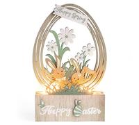Valery Madelyn Spring Decorations with LED Lights, Light Up Tabletop Decoration, Garden Decorations, Gift for Spring Home Decor, 22cmx14cm
