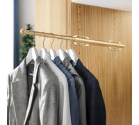 Valet Rod for Closet Pull Out, 12" Adjustable extending closet rod, Standard Retractable closet rod organization rack, Valet Clothing Hanger Rods Extender for Wardrobe Laundry Bathroom (Sunset Gold)