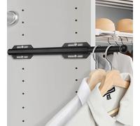 Valet Rod For Closet Pull Out, Heavy Duty Adjustable Valet Rod For Closet, Laundry Room, Bedroom, Bathroom (Black)