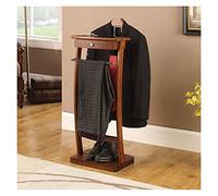 Valet Stand Suit Butler With Drawer Men's Valet Coat Stand With Clothes Hanger Tie & Belt Hook And Pants Rail Freestanding Suit Hanger For Hallway Dressing Room Etc ( Color : Brown , Size : 44.4*30*11