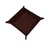 Valet Tray 1pc Rectangle Storage Tray PU Leather Velvet Folding Dice Table Games Key Wallet Coin Organizer Trays Sundries Serving(Color 11)