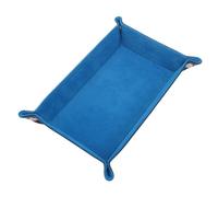Valet Tray 1pc Rectangle Storage Tray PU Leather Velvet Folding Dice Table Games Key Wallet Coin Organizer Trays Sundries Serving(Color 3)