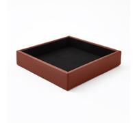 Valet Tray Real Leather Orange Brown - Desk Organiser for Keys Coins Stationery
