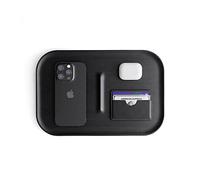 Valet Tray Wooden Minimalist Japandi Premium Catchall Edc Concierge Tray Organiser - Black Wood