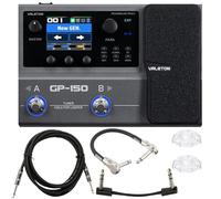 Valeton GP-150 Multi-Effects Guitar Processor with HD Modeling, 200+ Effects, IR & NAM Support, Expression Pedal, Looper, Drum, MIDI, USB Audio Interface, Tonebird & MXR Cable Bundle