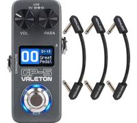 Valeton GP-5 Compact Multi-Effects Processor and Pedalzoo Flat Patch for Guitar Effects Pedals 3 Inch (3-pack) Bundle