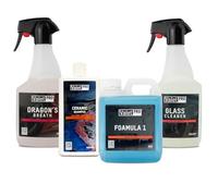 ValetPRO Ceramic Protection Car Care selection - 4 x Premium Cleaners | Foamula 1 Snow Foam, Ceramic Car Shampoo, Dragon’s Breath Iron & Wheel Cleaner, & Glass Cleaner | Prewash, Decon & Protection