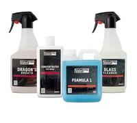 ValetPRO Complete Car Care product bundle - 4 x Premium Cleaners | Foamula 1 Snow Foam, Concentrated Car Wash, Dragon’s Breath Iron & Wheel Cleaner & Glass Cleaner | pH-Neutral, Ceramic Coating Safe