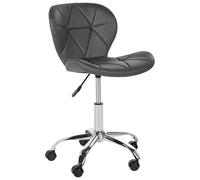 Desk Chair VALETTA Faux Leather Graphite Grey