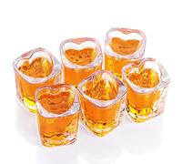 Valeways 2oz Heavy Base Shot Glasses, Sets of 6/Heart Shaped Clear Tequila Shots/Square Shot /Espresso Shot Glass/Bulk Shot Glasses
