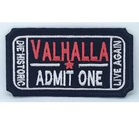 Valhalla Admit One Moral Vikings Logo Iron on Sew on Embroidered Patch