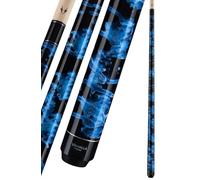 VALHALLA by Viking VA211 Pool Cue/Billiard Stick Blue Marble, Pro Taper 58" 2-Piece Construction, American-Made Triangle Tip + Bonus Williard Nickel Tip Tool (19oz)