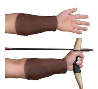 Valhalla Gear, Archery Arm Guard Handmade from Full Grain Leather - Forearm Protector, Adjustable Straps, Archer Essentials - Bourbon Brown