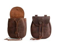 Valhalla Gear, Bushcraft Bag Handmade from Full Grain Leather,Portable Safe Pouch for Securely Storing Money, Coins, Bills, Valuables,Durable Material, Great for Travel, Bourbon Brown, Classic