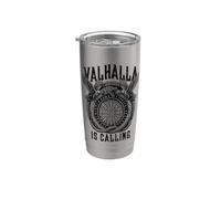 Valhalla is Calling Viking Serpent Rune Compass Ravens Stainless Steel Insulated Tumbler