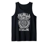 Valhalla is Calling Viking Serpent Rune Compass Ravens Tank Top