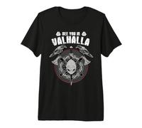 Valhalla Odin Design with Huggin and Muninn and Axe Viking Premium T-Shirt