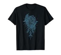 Valhalla Raven Ravens Odin's Runes Norse Compass Viking T-Shirt, Men, Black, XX-Large