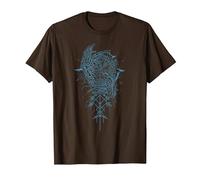 Valhalla Raven Ravens Odin's Runes Norse Compass Viking T-Shirt, Men, Brown, XX-Large