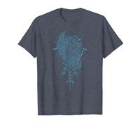 Valhalla Raven Ravens Odin's Runes Norse Compass Viking T-Shirt, Men, Heather Blue, 3X-Large