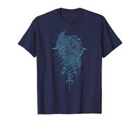 Valhalla Raven Ravens Odin's Runes Norse Compass Viking T-Shirt, Men, Navy Blue, X-Large