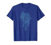 Valhalla Raven Ravens Odin's Runes Norse Compass Viking T-Shirt, Men, Royal Blue, 3X-Large