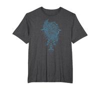 Valhalla Raven Ravens Odin's Runes Norse Compass Viking T-Shirt, Men's Big and Tall, Dark Heather Grey, 5X Tall