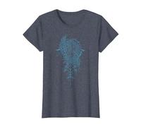 Valhalla Raven Ravens Odin's Runes Norse Compass Viking T-Shirt, Women, Heather Blue, 3X-Large