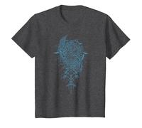 Valhalla Raven Ravens Odin's Runes Norse Compass Viking T-Shirt, Youth, Dark Heather Grey, X-Small