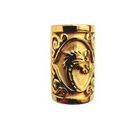 VALHALLA Viking Beard Bead 316L Steel Silver Stainless Steel Large Opening Closure, extra big, Gemstone, No