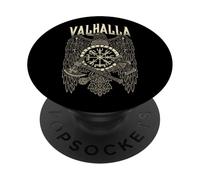 Valhalla Viking Warrior Raven Axe Hammer Norse Mythology PopSockets Adhesive PopGrip