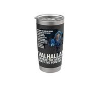 Valhalla Where the Brave May Live Forever Viking Wolf Stainless Steel Insulated Tumbler