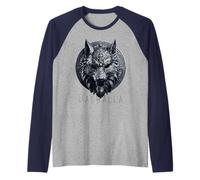 Valhalla Wolf Mask Odin Runes Norse Compass Viking Men Women Raglan Baseball Tee