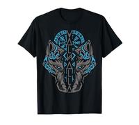 Valhalla Wolf Mask Odin Runes Norse Compass Viking T-Shirt