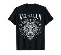 Valhalla Wolf Mask Odin Viking Runes Norse Compass Vegvisir T-Shirt
