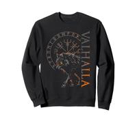 Valhalla Wolf Nordic Gods Compass Odin's Runes Viking Sweatshirt
