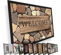 Valia Home Floor Mat Dirt Trap Mat for Indoor and Outdoor Use - Doormat - Non-Slip Clean Step Mat - Front Door Shoe Scraper - Home Design 60 x 80 cm (Home 1)