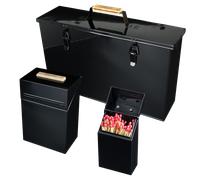 Valiant Ash Carrier, Firelighter Tidy and Match Carrier in Black Gloss