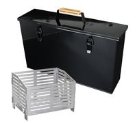 Valiant Ash Carrier with Pellet Burner Basket for Hearths & Open Fires in Black Valiant Black